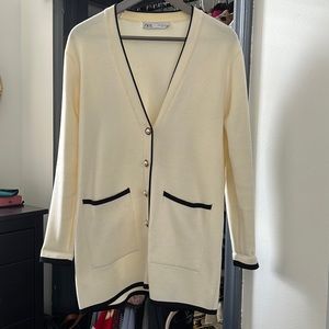 Zara black and white classy cardigan